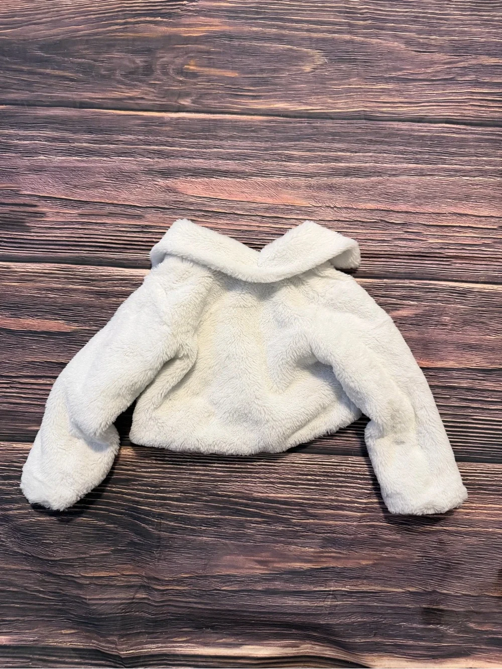 4T Girls White Faux Fur Bolero Jacket